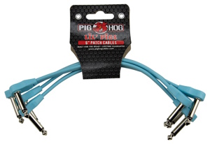 Pig hog Lil Pigs Low Profile Patch Cables 6in 4 pack - Daphne Blue