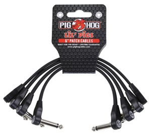 Pig hog Lil Pigs Low Profile Patch Cables 6in 4 pack - Black