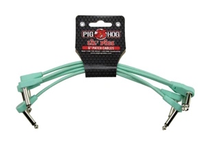 Pig hog Lil Pigs Low Profile Patch Cables 6in 4 pack - Surf Green