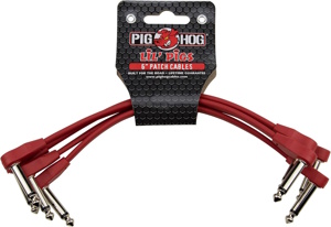 Pig hog Lil Pigs Low Profile Patch Cables 6in 4 pack - Candy Apple Red