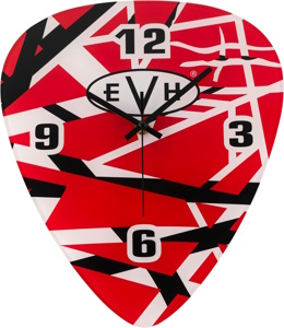 EVH Pick-Shaped Wall-Mounted R/W/B Stripes Clock 