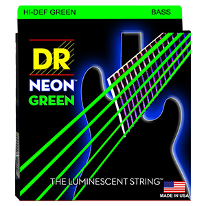 DR NGB-45 Neon Phosphorescent Bass 4 Strings - Green
