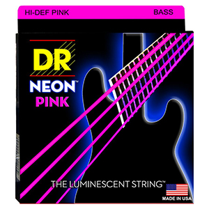 DR NPB-45 Neon Phosphorescent Bass Strings - Pink