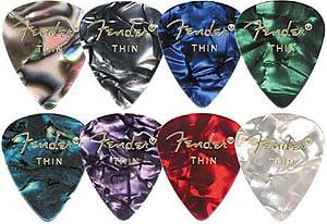 351 Premium Celluloid Picks-White Moto/Thin (12)