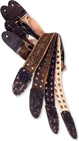 Tear Wear Guitar Strap with Eyelets Brown